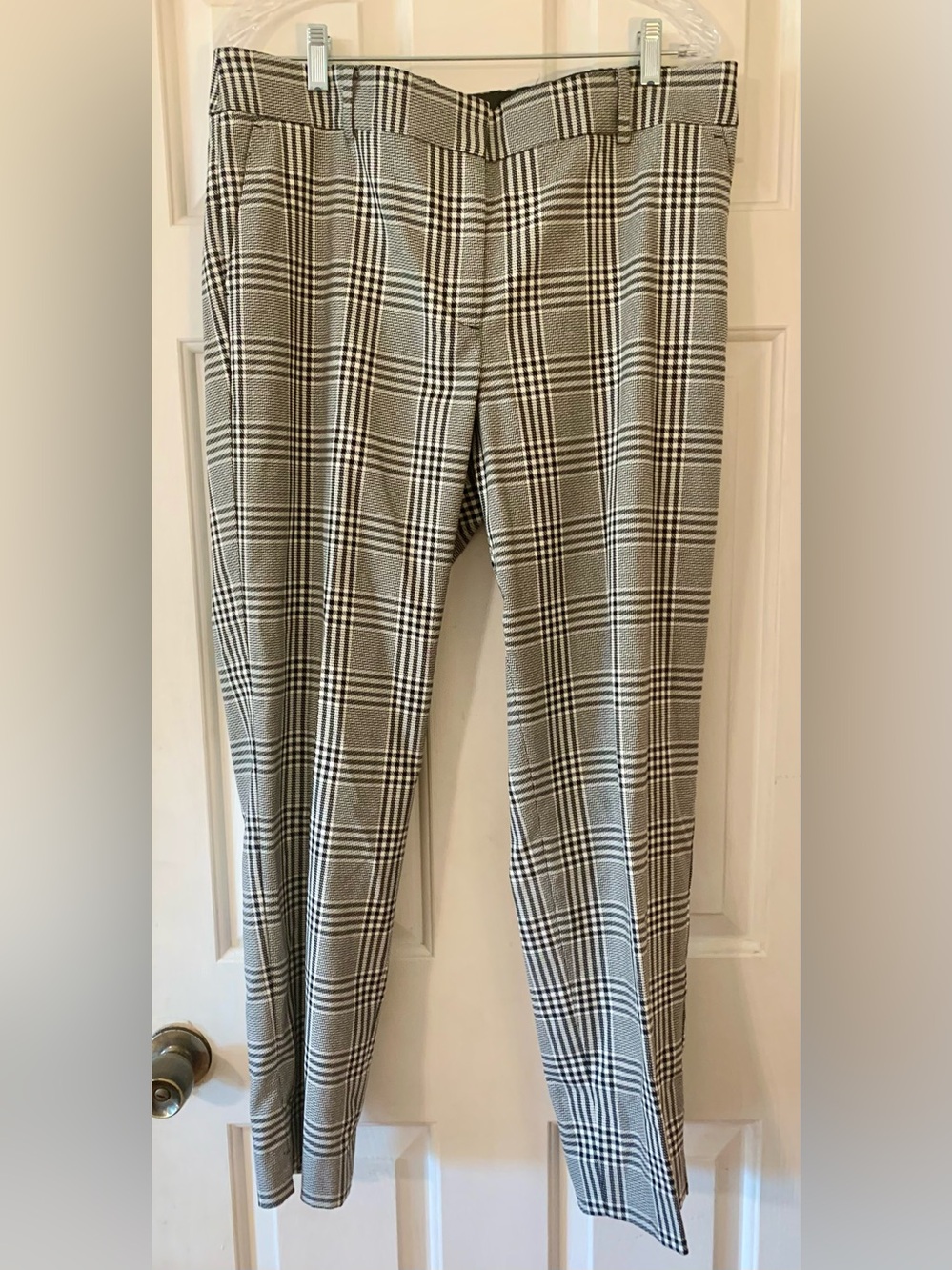 Talbots Classic Plaid Slim Women’s Dress Pants - Black & White 14